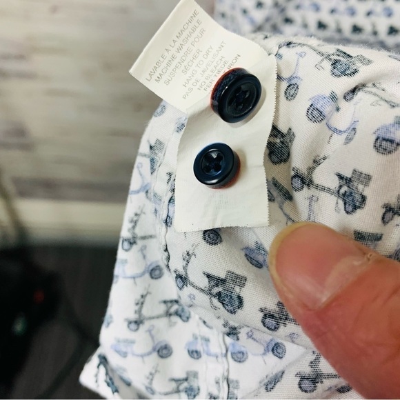 SOUL Of London White Blue Motorcycle Button Down Shirt Modern Long Sleeve Sz 2XL - Picture 9 of 13